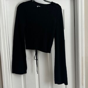 Tobi Knit Sweater with lace up detail
